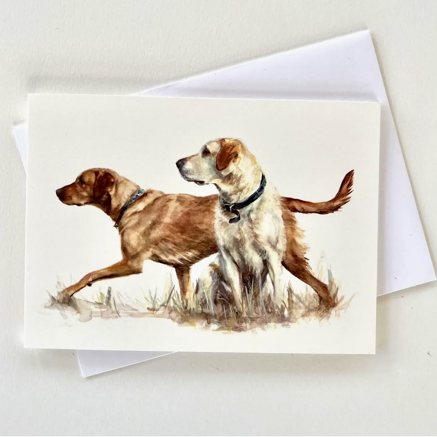 Greeting Card - Blonde Labradors
